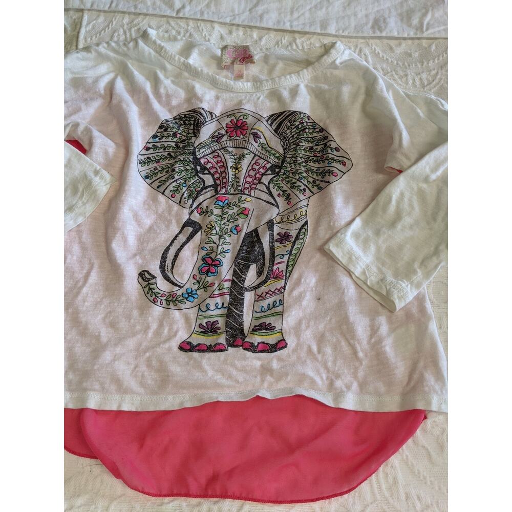 CB girls sz. M lightweight elephant front design shirt. Cute. Nt. flaw